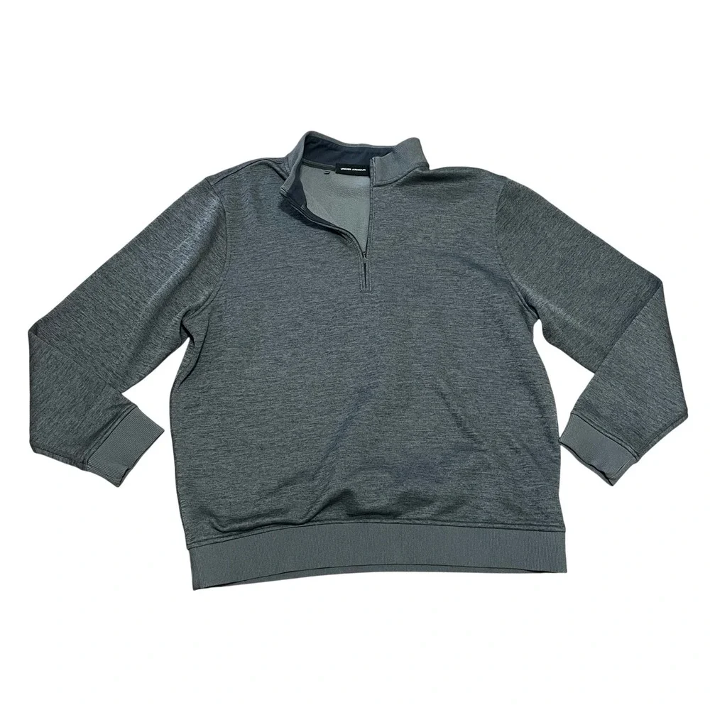 Under Armour ColdGear Men's XL Quarter Zip Pullover Heather Grey Loose Fit
